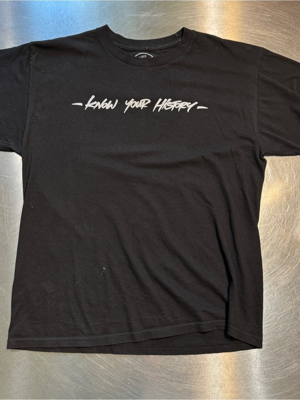 Ninja Black Short-Sleeve Tee with White 'Know Your History' Script